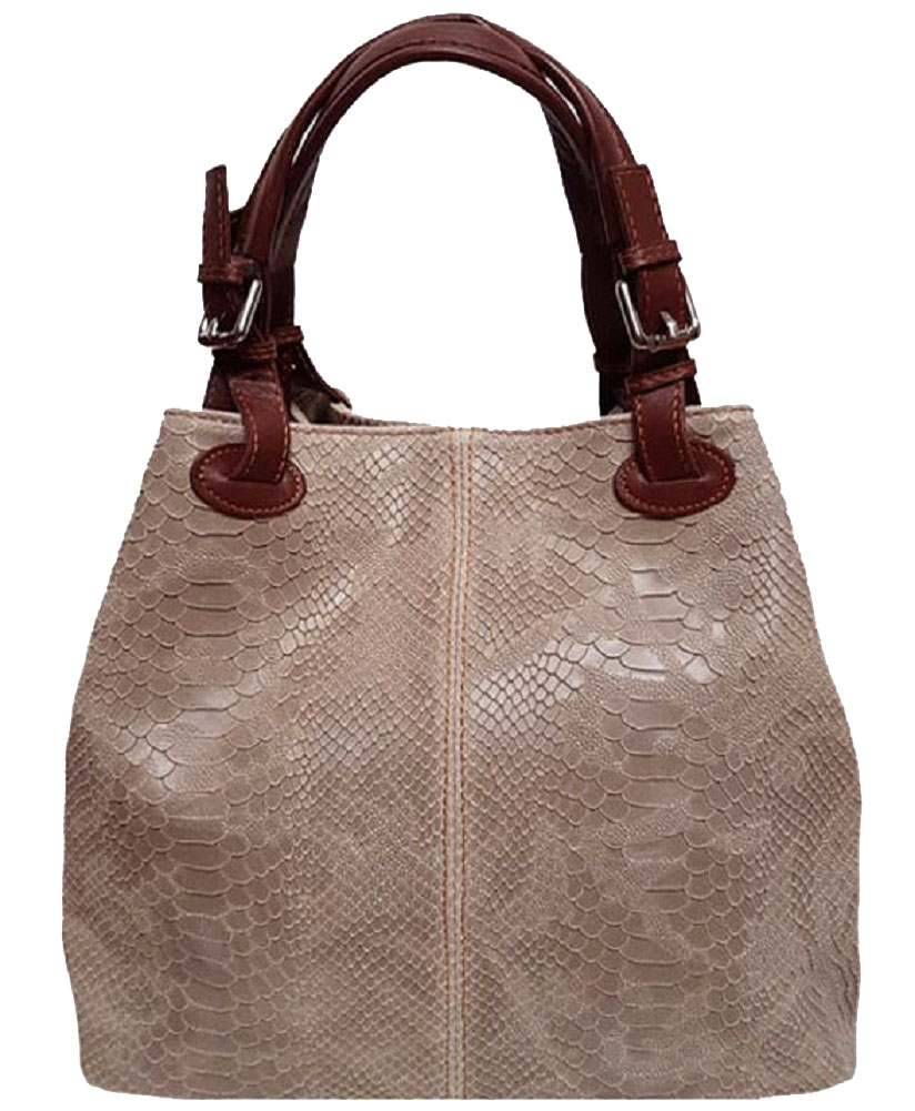 

Женская кожаная сумка Italian bags DB6929 gray brown