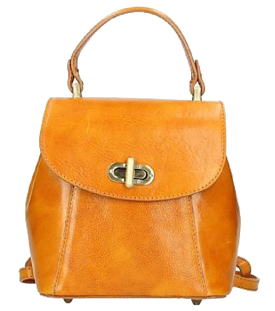 

Женская кожаная сумка-рюкзак Bottega Carele BC726 mustard