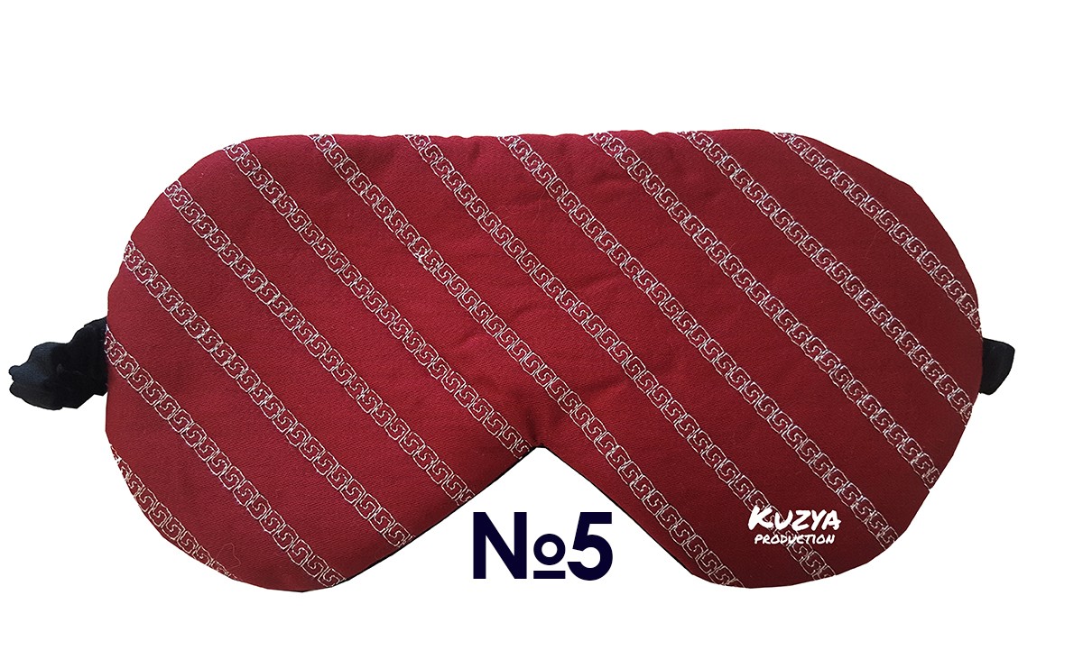 

Маска для сна Бордовая с узором Kuzya Production №5