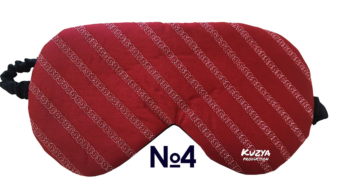 

Маска для сна Бордовая с узором Kuzya Production №4