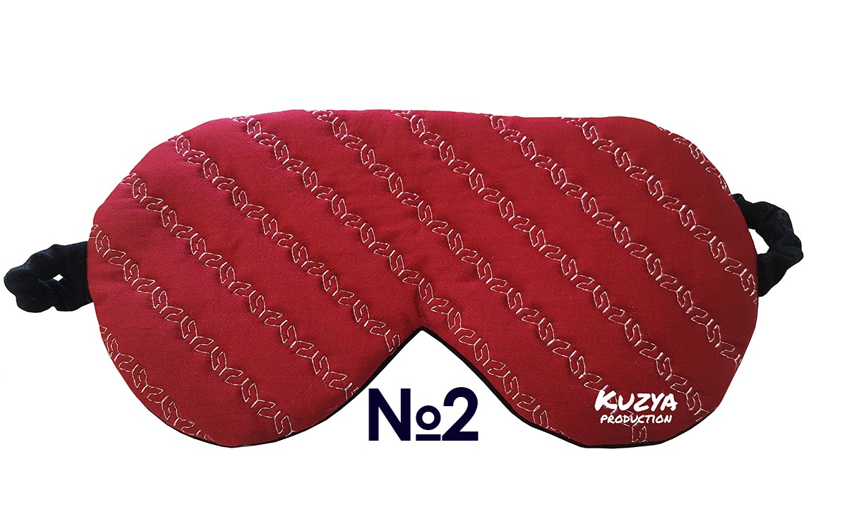 

Маска для сна Бордовая с узором Kuzya Production №2