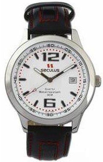 

Мужские наручные часы Seculus 4478.1.515 black ap-n, ss, black leather red stripes