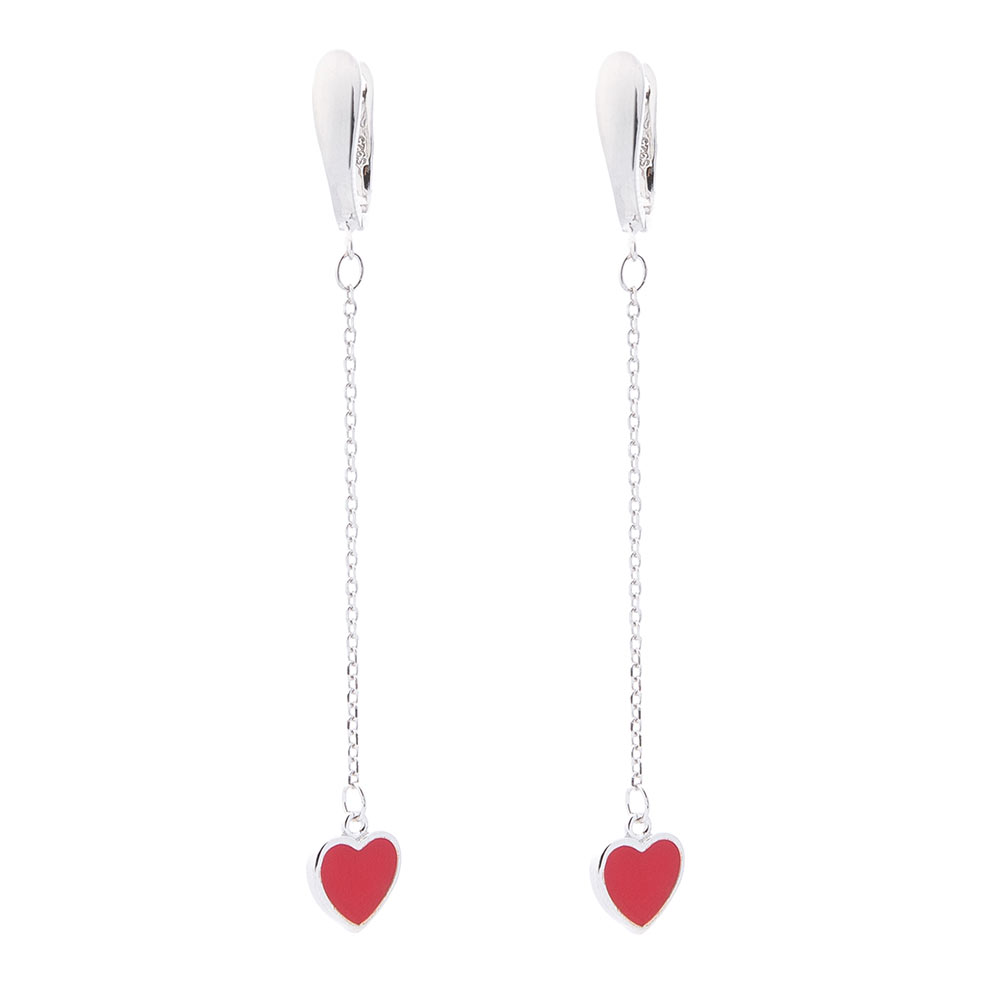 

Серебряные серьги ОНИКС «Сердечки» с эмалью (вес 3.4 г) модели пр-122304-3,4