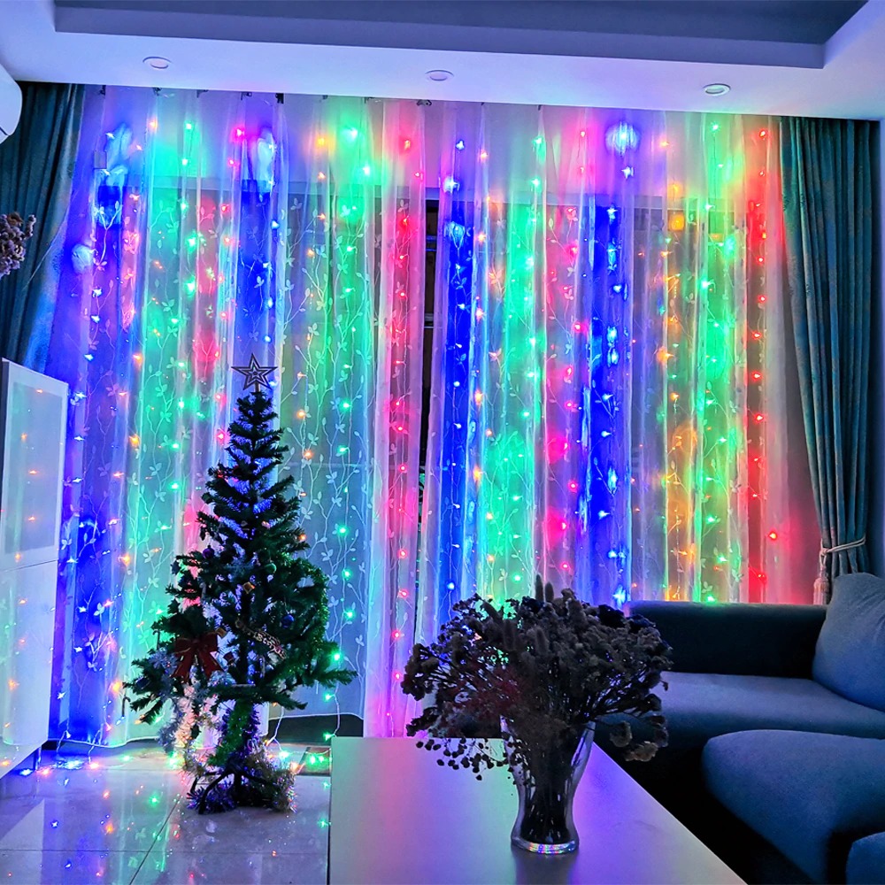 

Гирлянда штора водопад LEDLight 2*2 метра занавес 200LED Multicolor