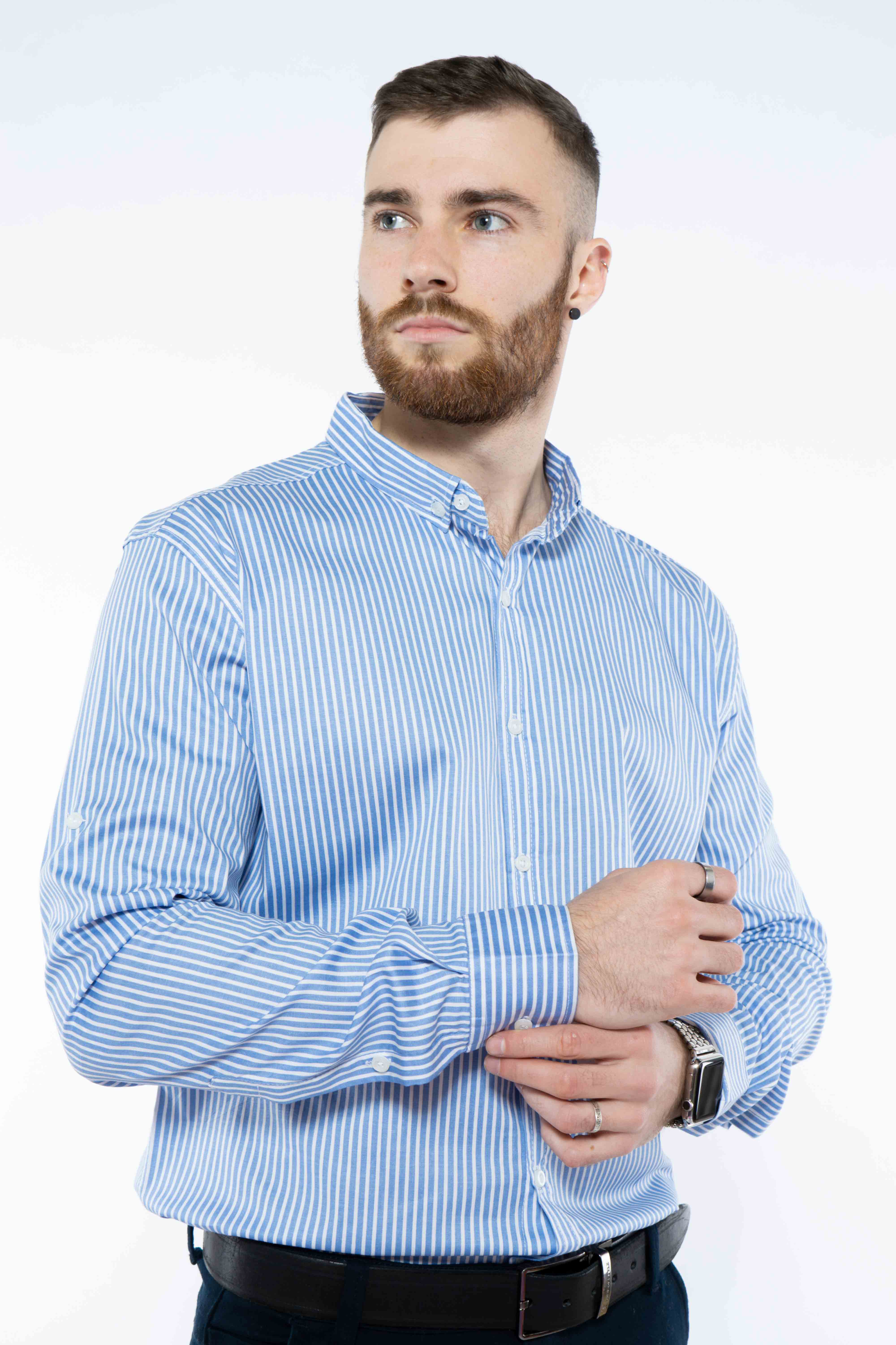 

Рубашка в полоску Time of Style 511F054 XXL Голубо-белый