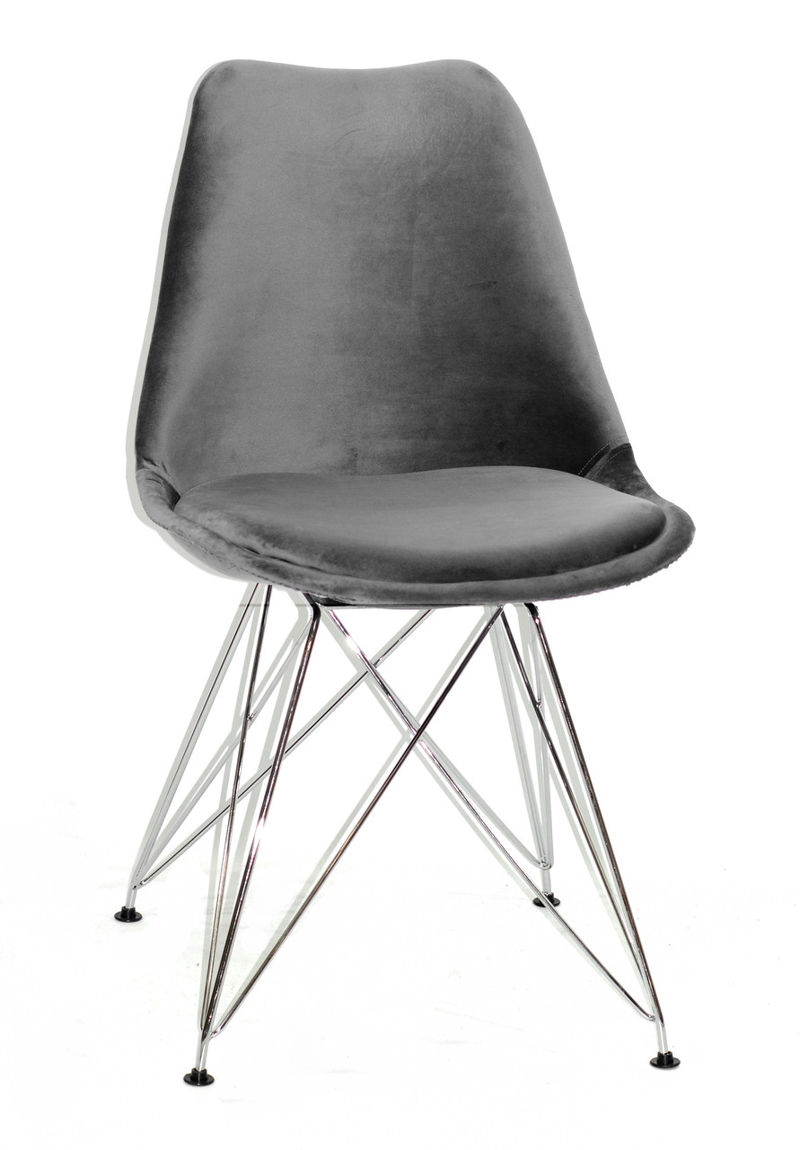 

Стілець Onder Mebli MILAN SOFT CHROM ML БАРХАТ СІРИЙ B-3