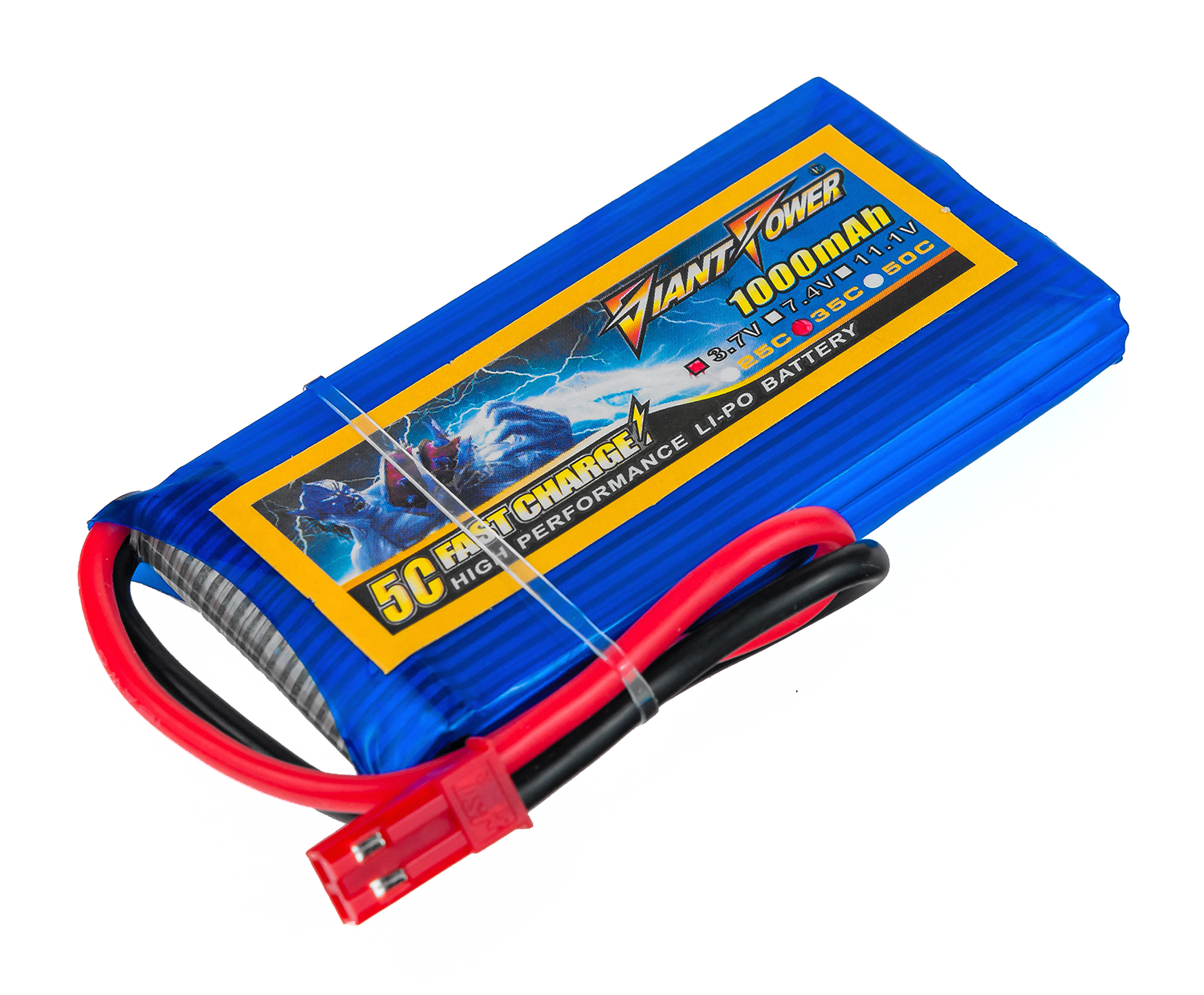 

Аккумулятор полимерно-литиевый Giant Power (Dinogy) Li-Pol 1000mAh 3.7V 1S 35C 8x34x65мм JST 29810