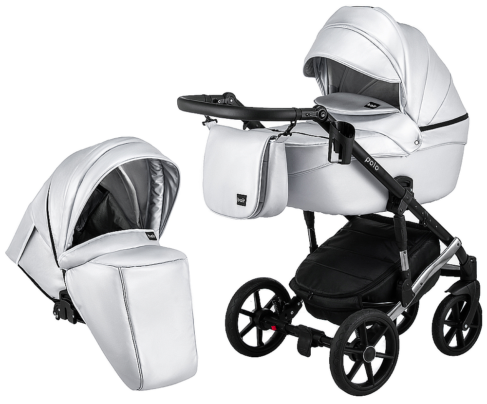 

Коляска 2 в 1 Bair Polo (Silver) кожа 100% 27S. 34013