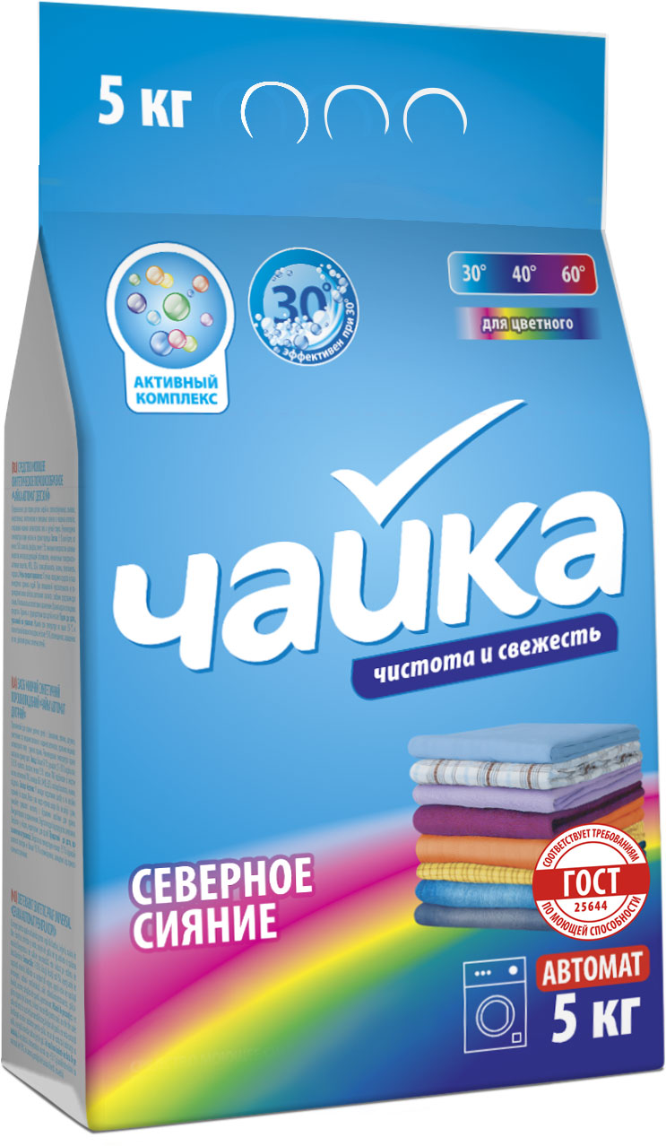 

Стиральный порошок Чайка Автомат для цветного белья Северное сияние 5 кг