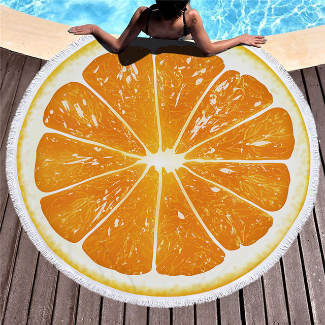 

Пляжный круглый коврик-покрывало Beach Holiday подстилка "Апельсин"
