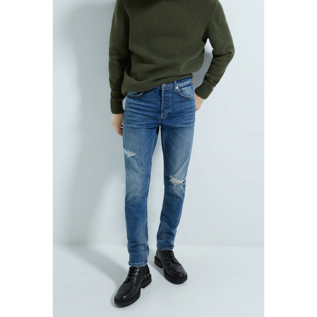 

Джинсы Zara синие зауженные демисезонные 38 (6688 351 427)