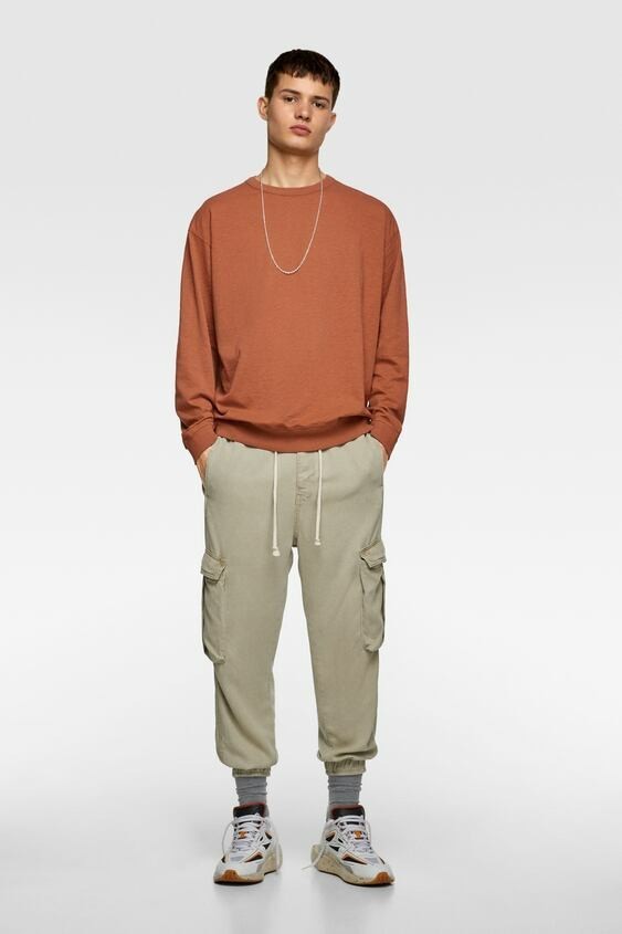 

Свитшот Zara терракотовый casual однотонный хлопок S (0679 304 701)