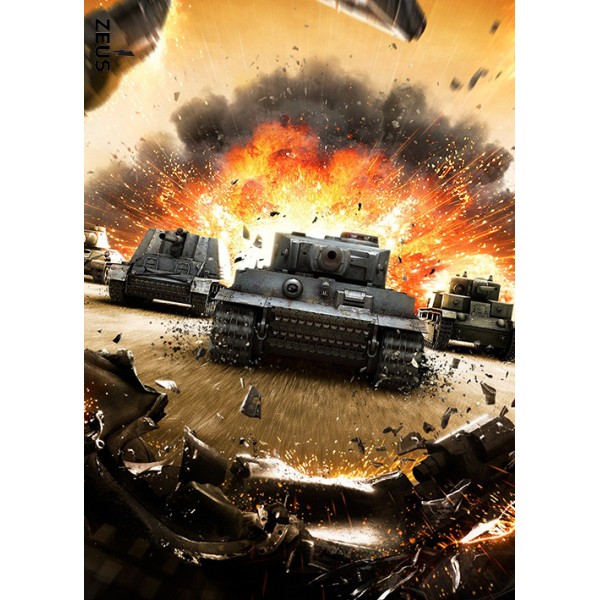 

Фотообои для геймерской комнаты, Tanks, 184x254