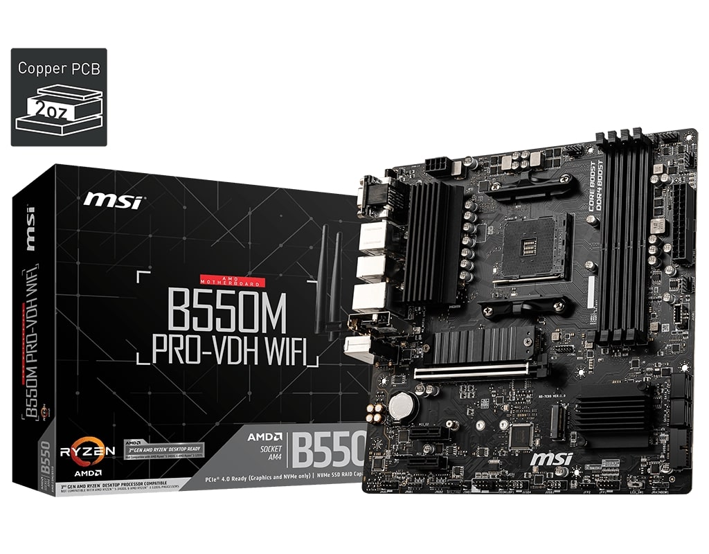 

Материнская плата MSI B550M PRO-VDH Wi-Fi Socket AM4