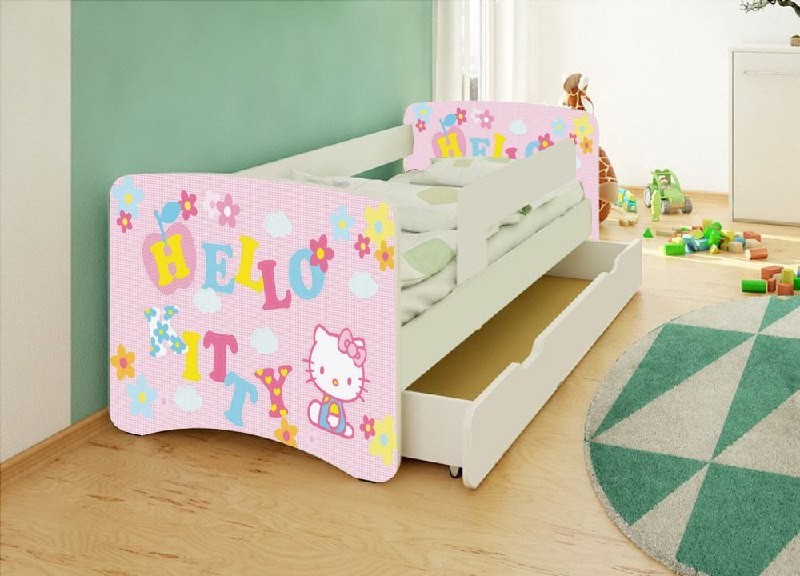 

Ліжко дитяче Happy Baby Хелло Кітті 70*140 з шухлядою та бортиком