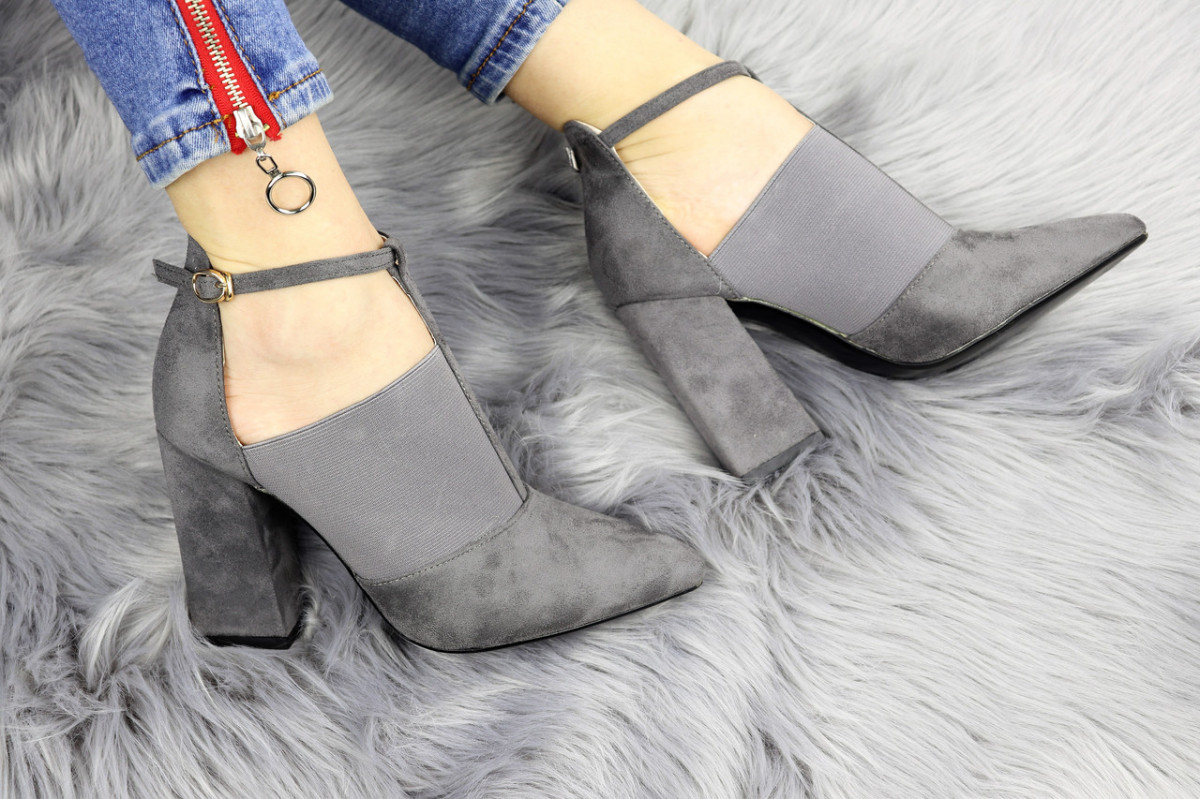Туфли женские на каблуке Shoes Tretty серые 1154 38 р – фото | ROZETKA