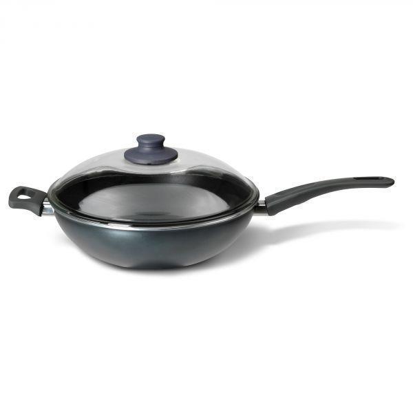 

Сковорода IKEA SKANKA Wok с антипригарным покрытием и ручками + стеклянная крышка 28 см Черный