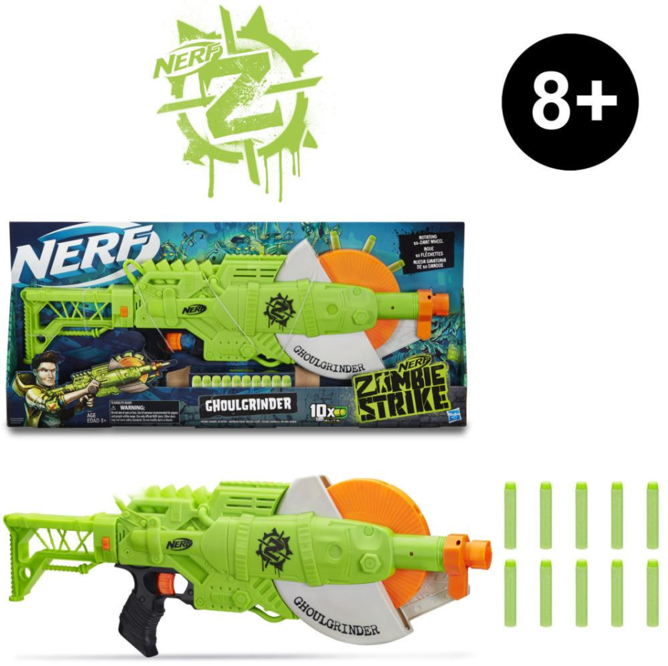 

Бластер Nerf Зомби Страйк Глограйд Nerf Ghoulgrinder Zombie Strike Blaster Hasbro E6184