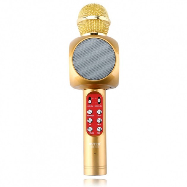 

Беспроводной караоке микрофон с цветной подсветкой Wster WS-1816 Gold