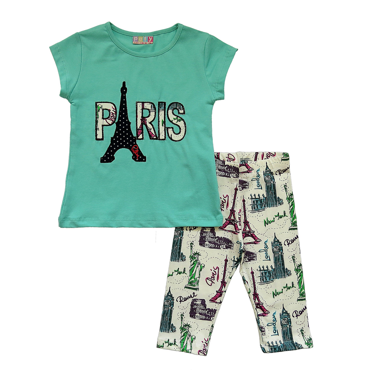 

Костюм Paris Paty Kids для девочки 86-92 см Бирюзовый с молочным 9719