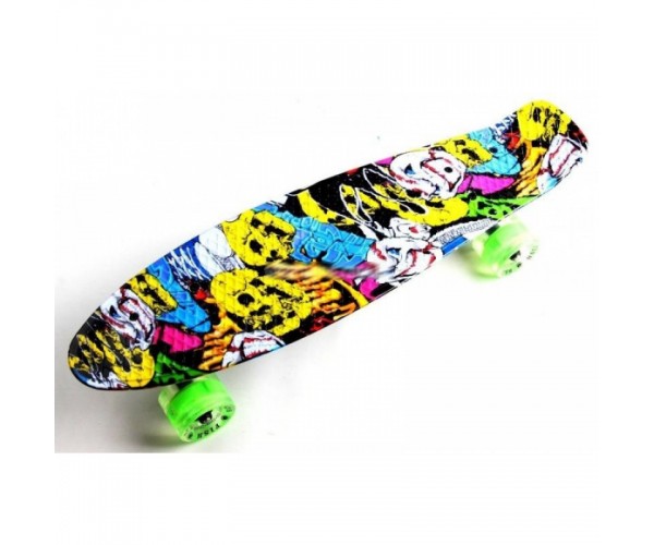 

Пенниборд Fish Skateboard Original с рисунком (Penny Board Original Print), Joker со светящимися колесами