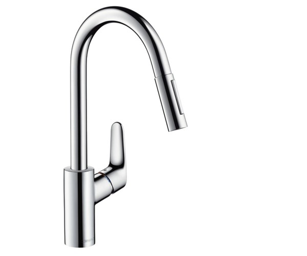 

Кухонный смеситель однорычажный с выдвижным изливом Hansgrohe Focus 240 31815000 (24338)