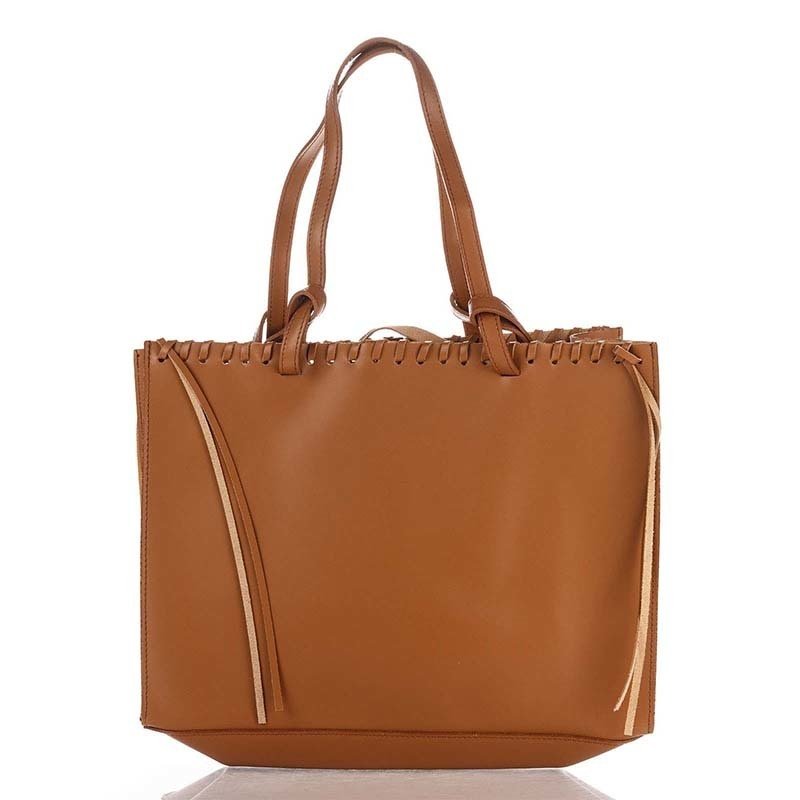 

Женская кожаная сумка Italian bags Коньячный