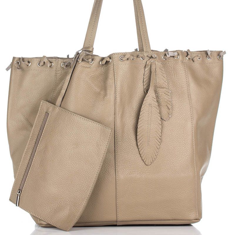 

Женская кожаная сумка Italian bags Серо-коричневый