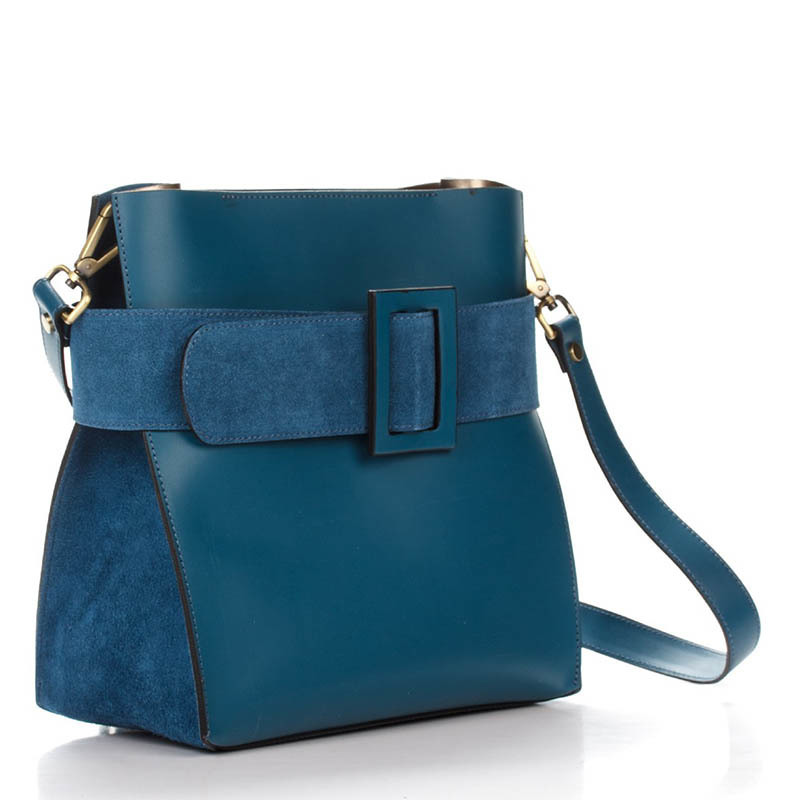 

Женская кожаная сумка Italian bags Синий