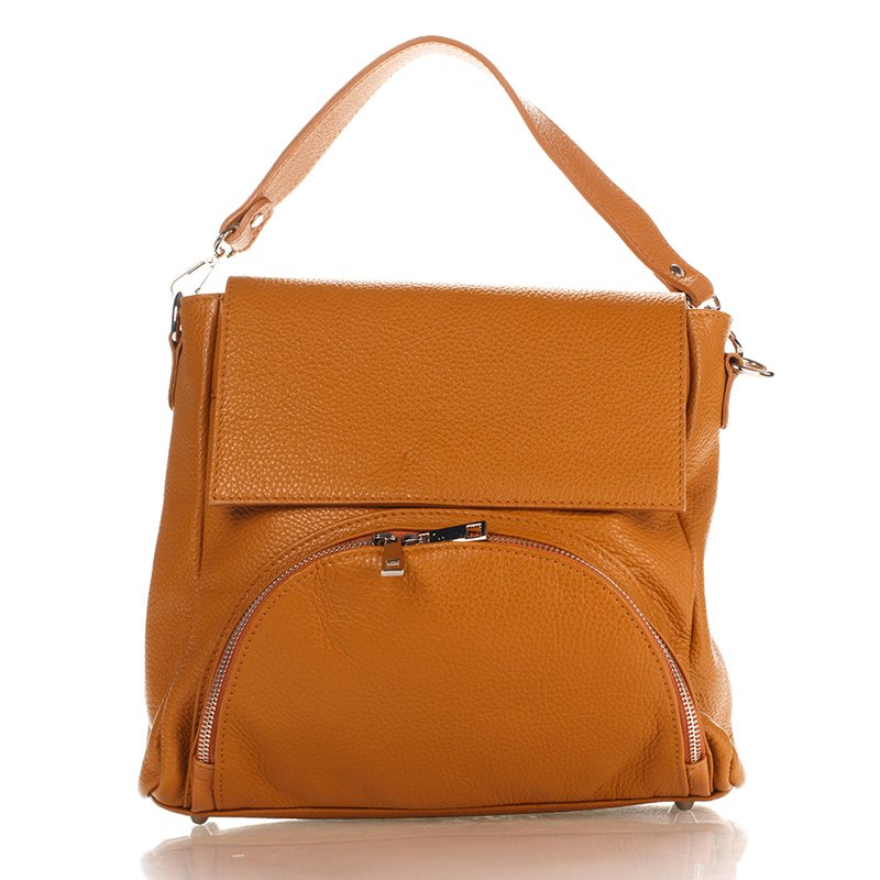 

Женская кожаная сумка Italian bags Коньячный