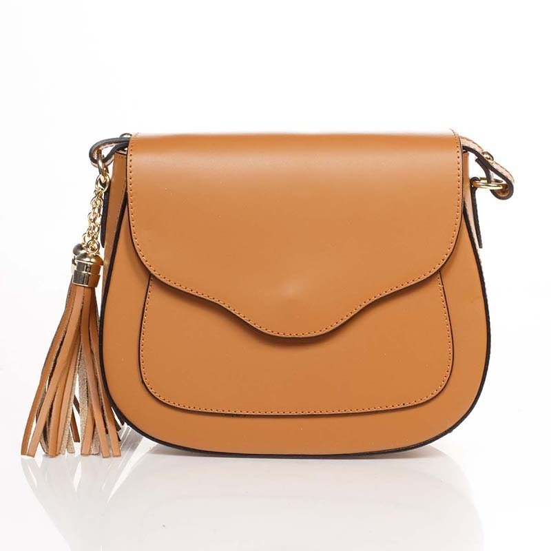 

Женская кожаная сумка Italian bags Коньячный