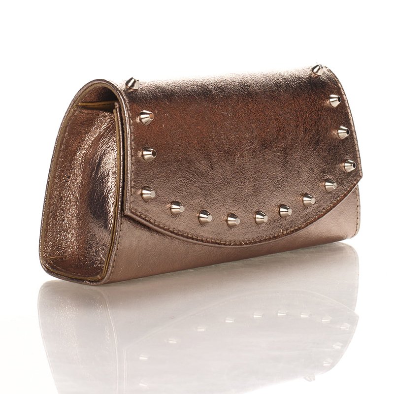 

Кожаный клатч Italian bags Бронзовый