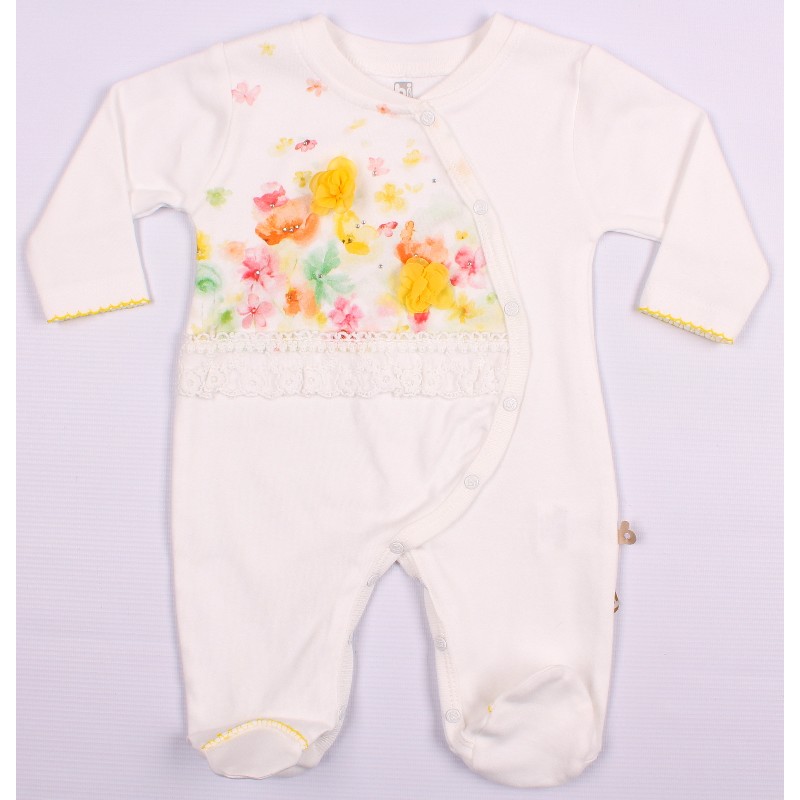 

Комбинезон для девочки BIBABY 60195 62 см кремовый/желтый (444239)