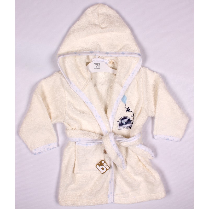 

Халат для мальчика BIBABY 66147 92 см кремовый/голубой (444245)