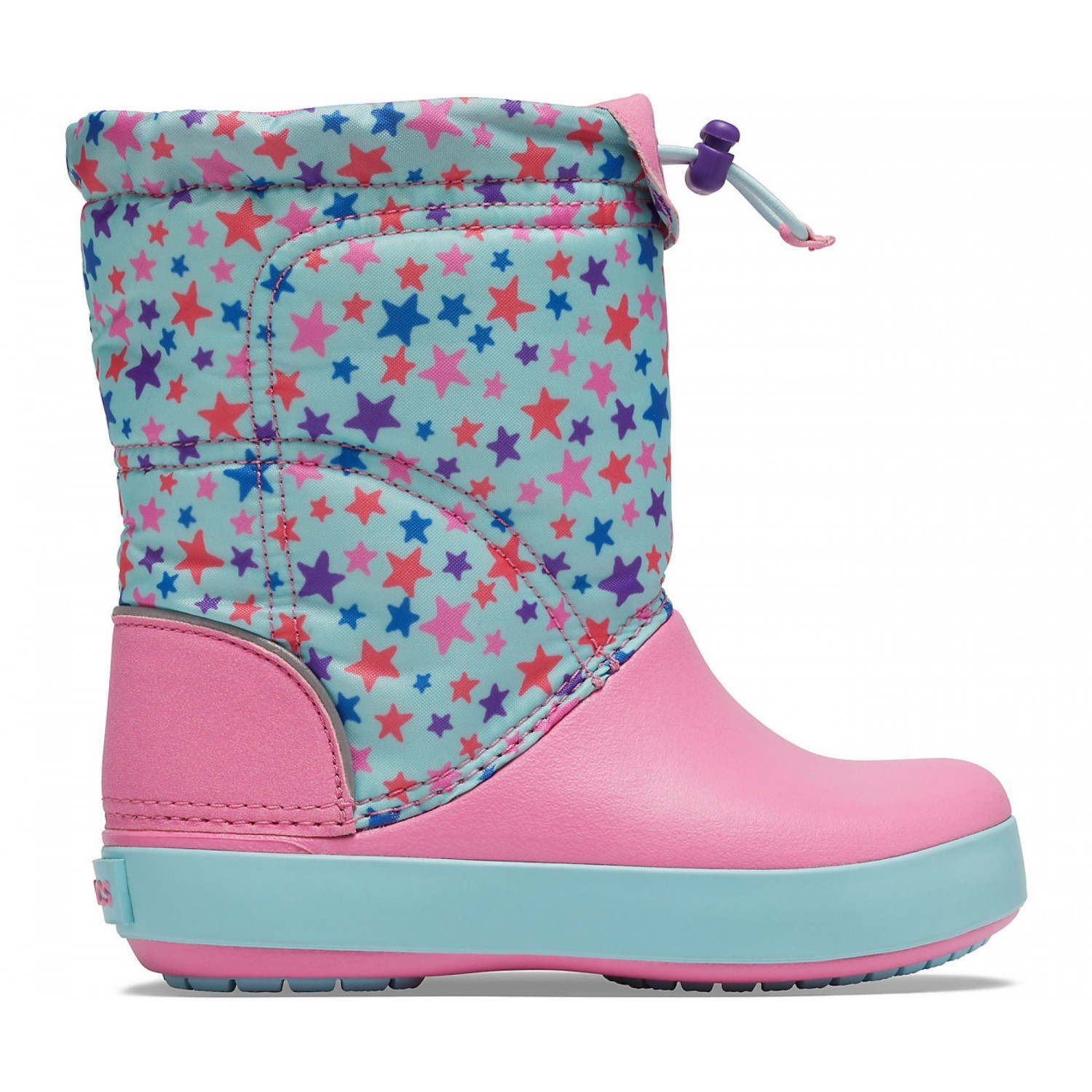 

Детские зимние сапоги Crocs Kids LodgePoint Boot С8 25 Розовый звездочки