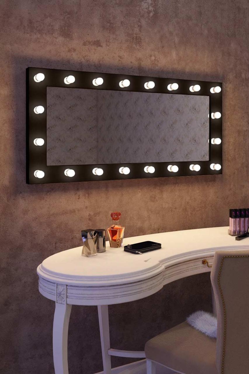 

Зеркало гримерное для макияжа HOLLYWOOD Mirrors 120х60 настенный Шоколадный матовый D (hmr3-6)