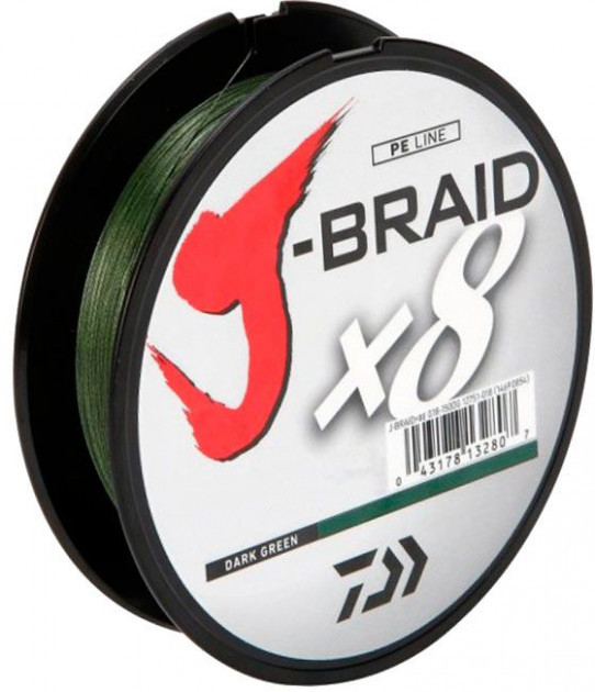 

Шнур рыболовный Daiwa J-Braid X8 0.10 мм - 135 м Темно - зеленый