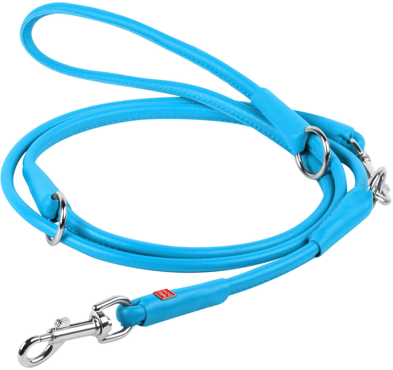 

Поводок-перестежка Collar Waudog Glamour круглый 10 мм 122 - 142 - 183 см Голубой (33982)