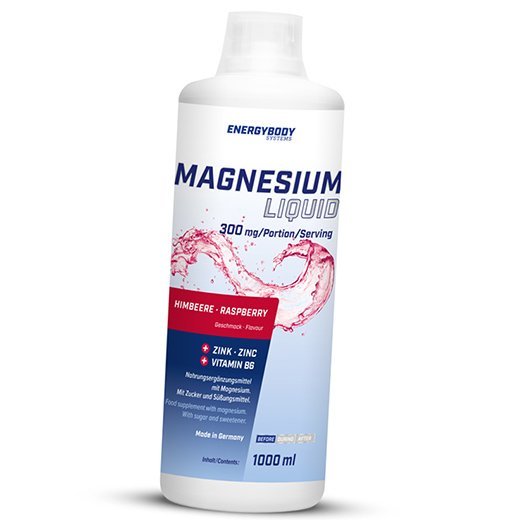 

Магний, Цинк, Витамин В6, Magnesium Liquid, Energy Body 1000мл Малина (36149005)