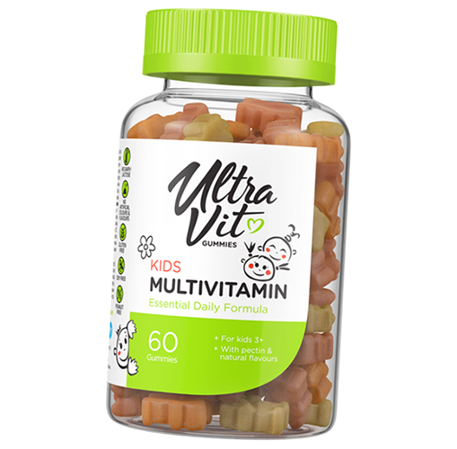 

Мультивитамины для детей, UltraVit Kids Multivitamin Gummies, VP laboratory 60таб Апельсин-ягода (36099014)