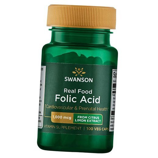 

Фолат, Real Food Folic Acid, Swanson 100вегкапс (36280043)