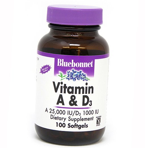 

Витамин А и Д3, Vitamin A & D3, Bluebonnet Nutrition 100гелкапс (36393091)