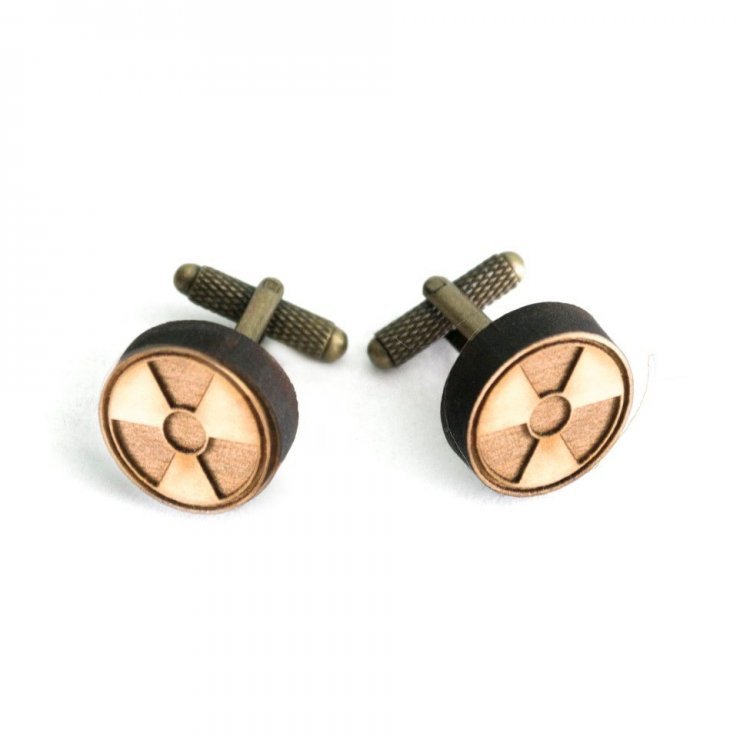 

Запонки Handmade Деревянные Круглые Радиация Dzp-0607 158166