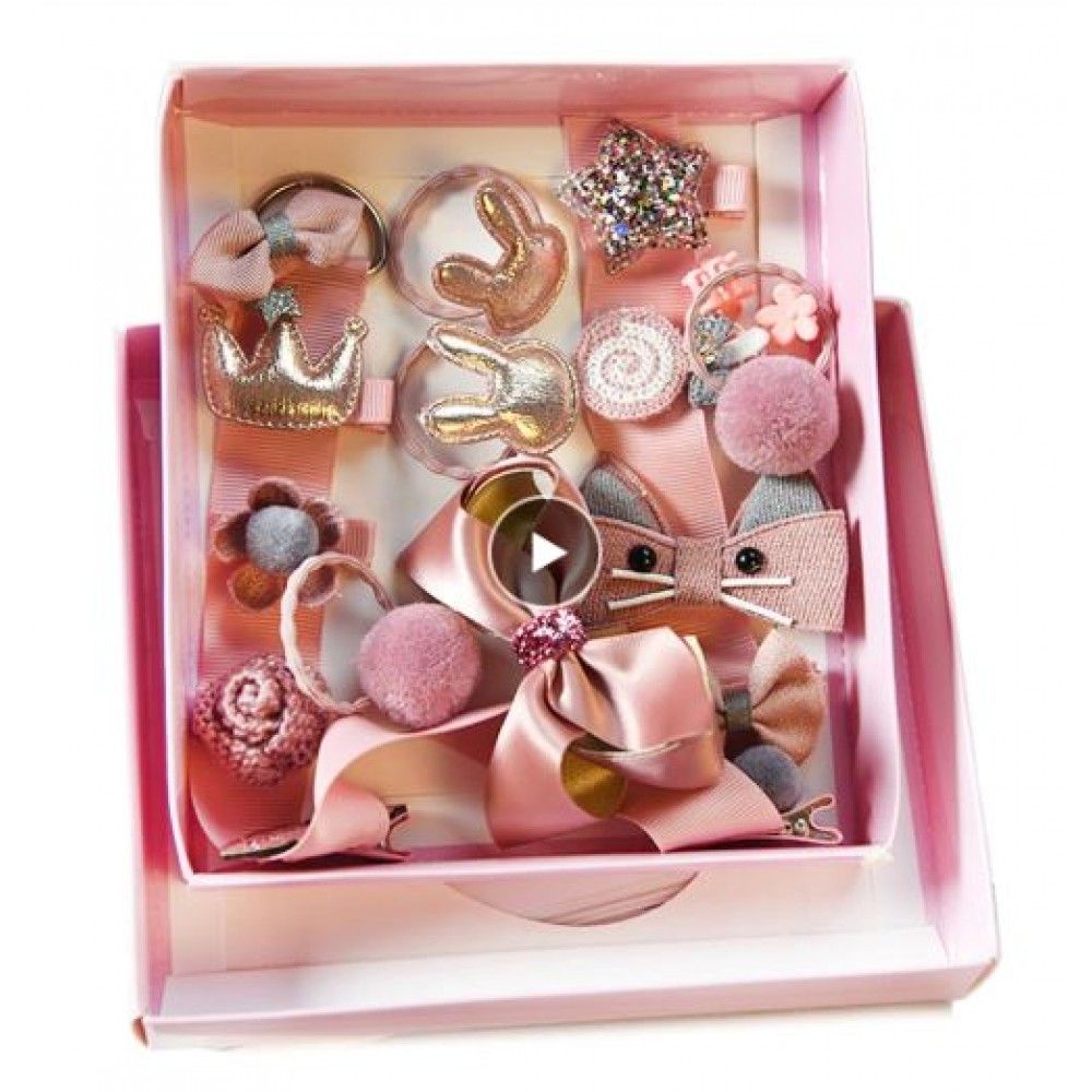 

Набор детских заколок Gift for Soul Pink 18 штук
