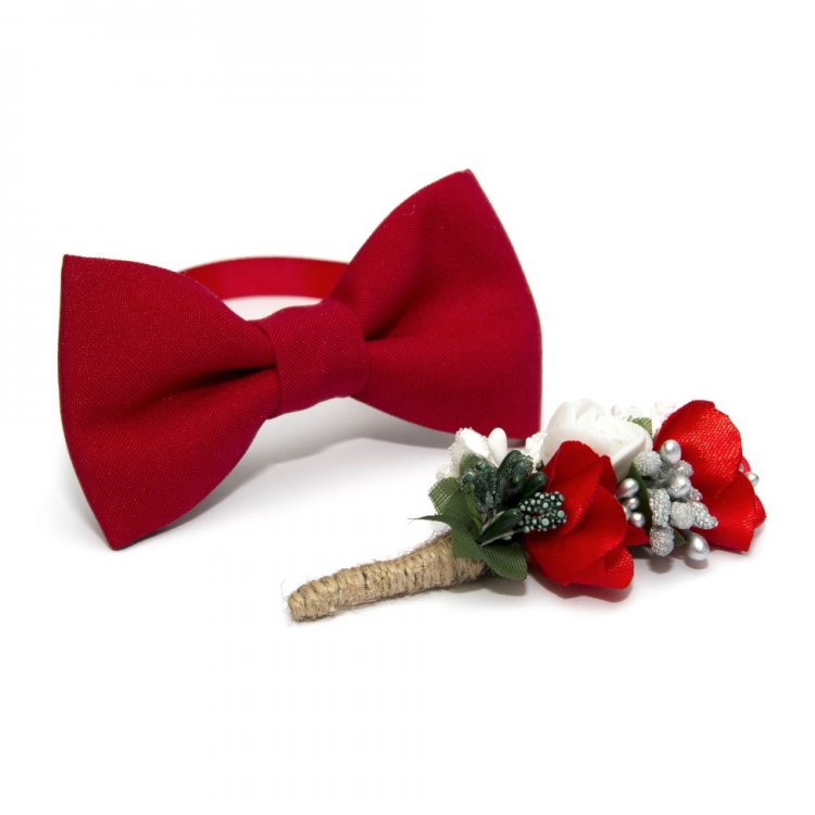 

Набор 2 В 1 Gofin Бабочка и Бутоньерка 10 x 5.5 см Габардин Красный (GFO-16009) 5395599