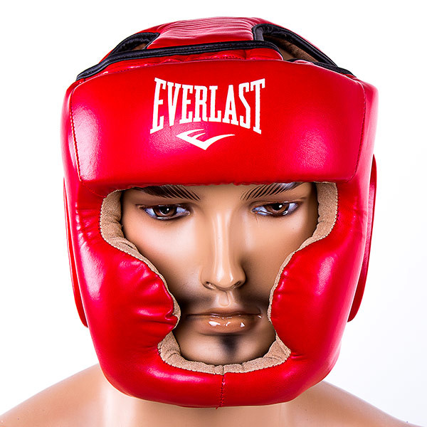 

Боксерський шолом закритий тренувальний з повним захистом EVERLAST Для єдиноборств Червоний (EVF475-S) S
