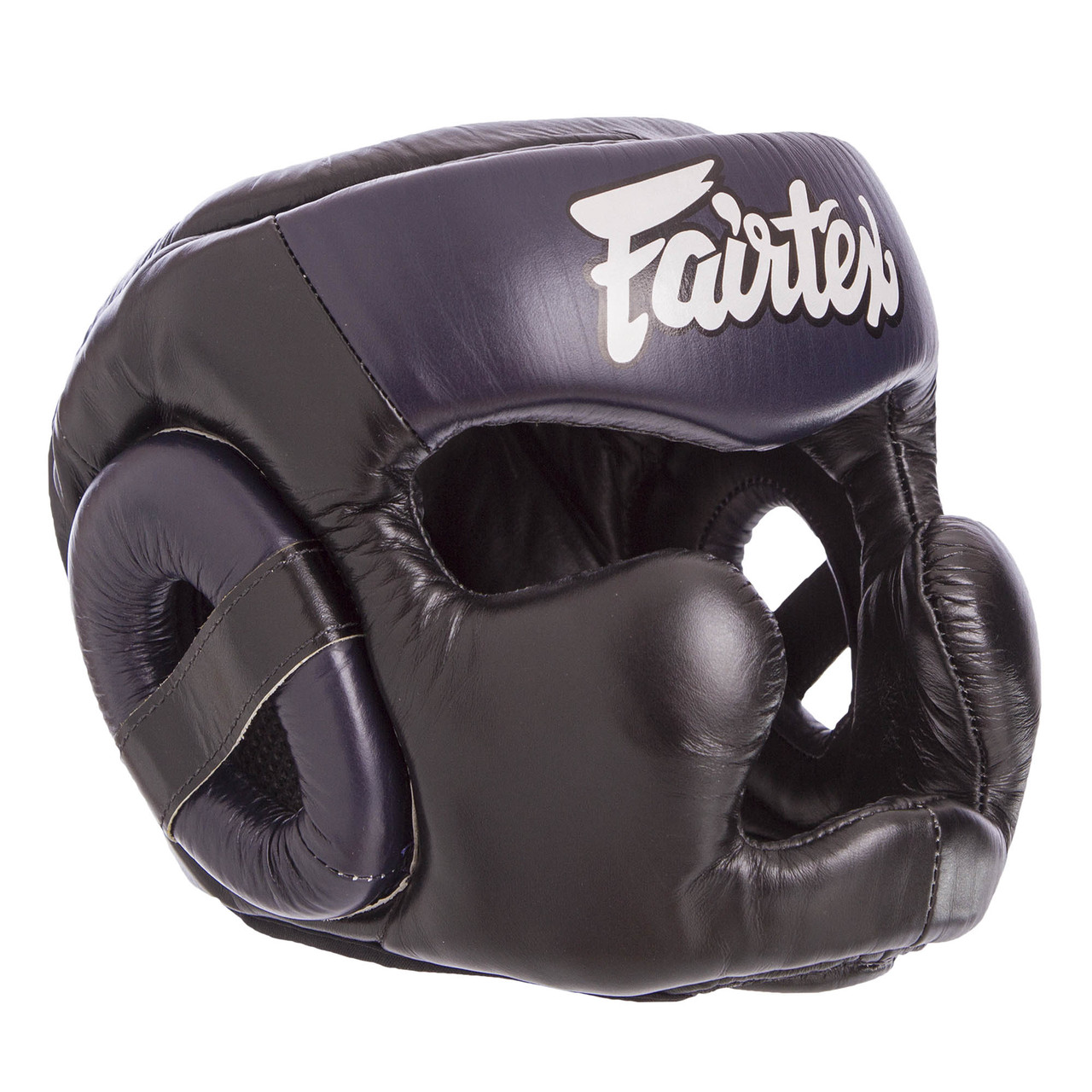 

Шолом боксерський шкіряний закритий тренувальний FAIRTEX Для єдиноборств Чорно-синій (HG13-CLOSE) L