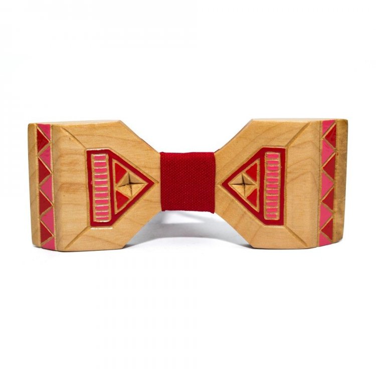 

Галстук-Бабочка Gofin wood С Красным Рисунком 11 x 4.5 см Дерево GBDH-8339 5267616