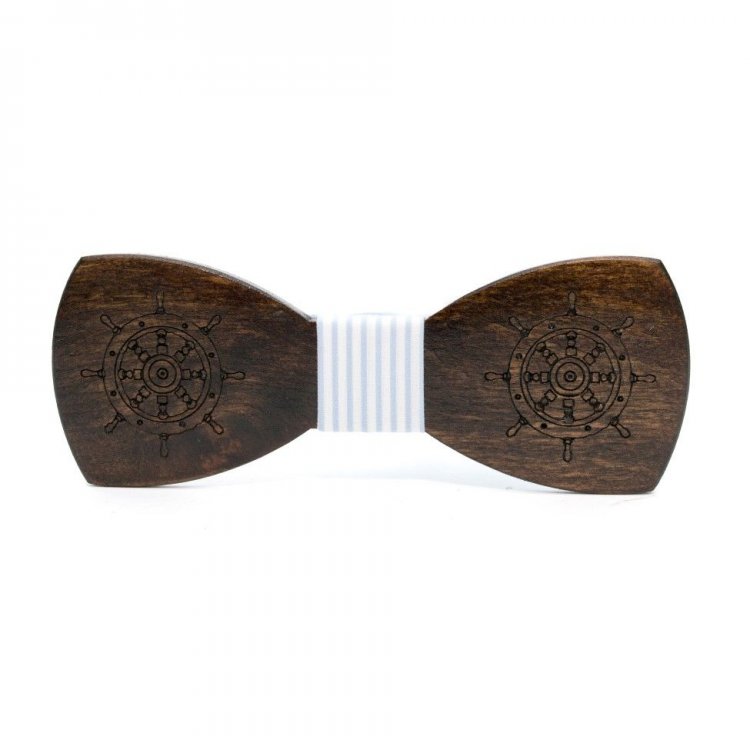 

Галстук Бабочка Gofin wood Штурвал 11.5 x 4.5 см Дерево Морская Темная GBDH-8248 5320341