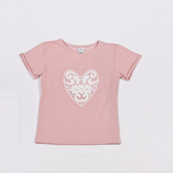 

Футболка Little Bunny с аппликацией в Сердце 92см Пудровая